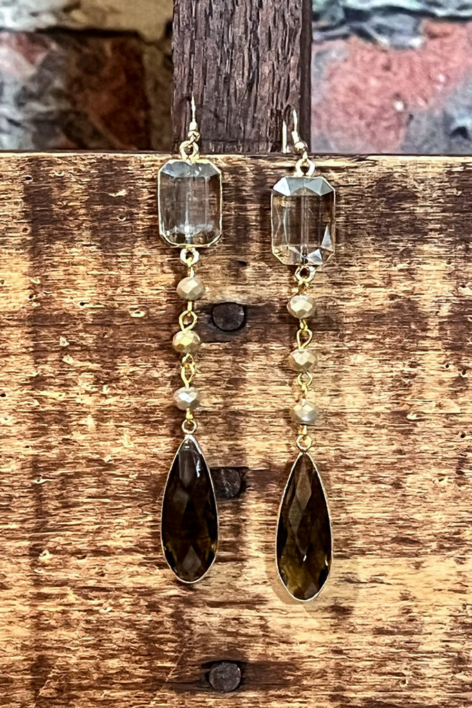 Timeless Glamour Crystal Olive Fish Earrings