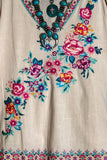 Precious Passion Natural 100% Cotton Floral Embroidered Top