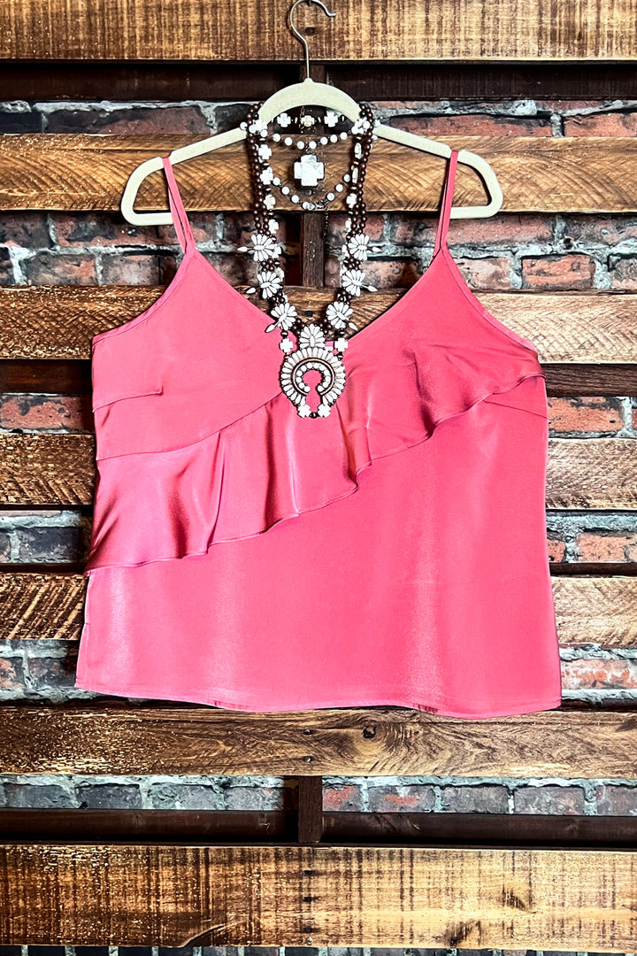 18-24 SIZE - MY SWEET LOVE STYLISH SATIN TOP IN PINK--------SALE