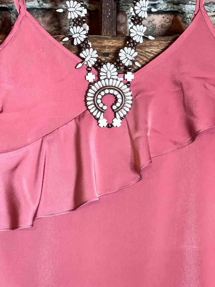 18-24 SIZE - MY SWEET LOVE STYLISH SATIN TOP IN PINK--------SALE