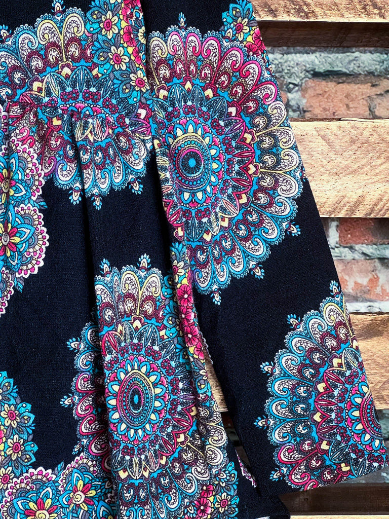 MANDALA PASSION BLACK & MULTICOLOR TOP