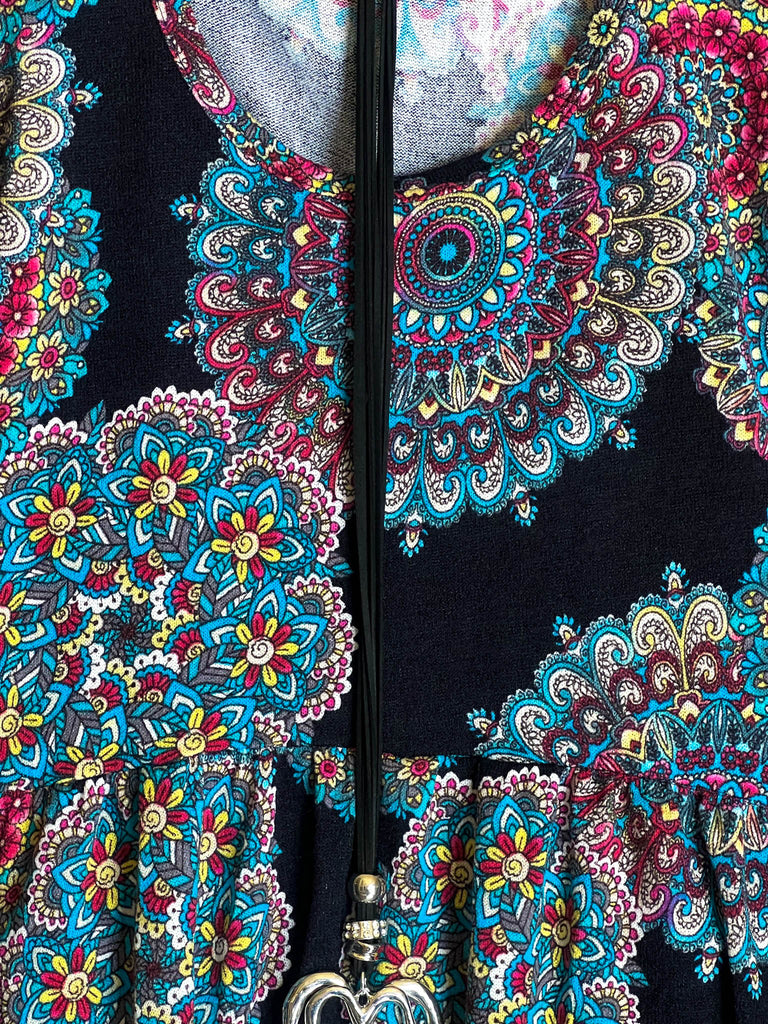 MANDALA PASSION BLACK & MULTICOLOR TOP