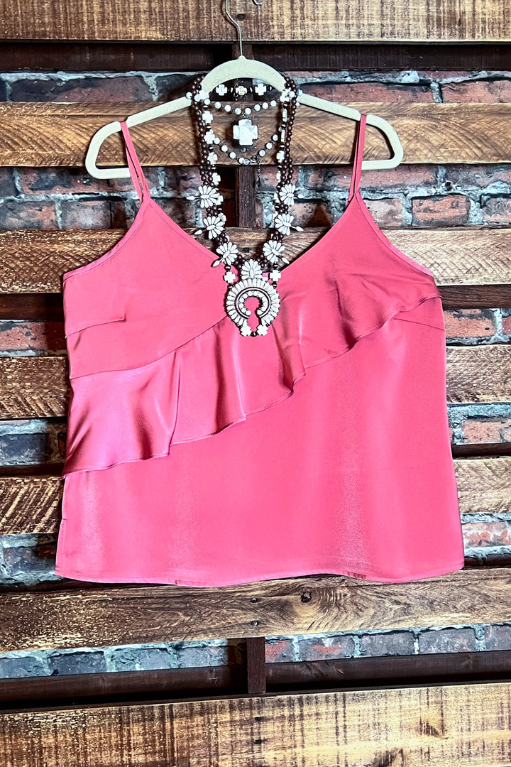 18-24 SIZE - MY SWEET LOVE STYLISH SATIN TOP IN PINK--------SALE