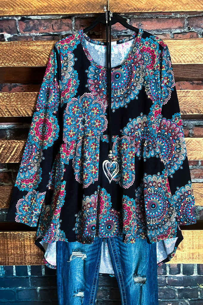 MANDALA PASSION BLACK & MULTICOLOR TOP