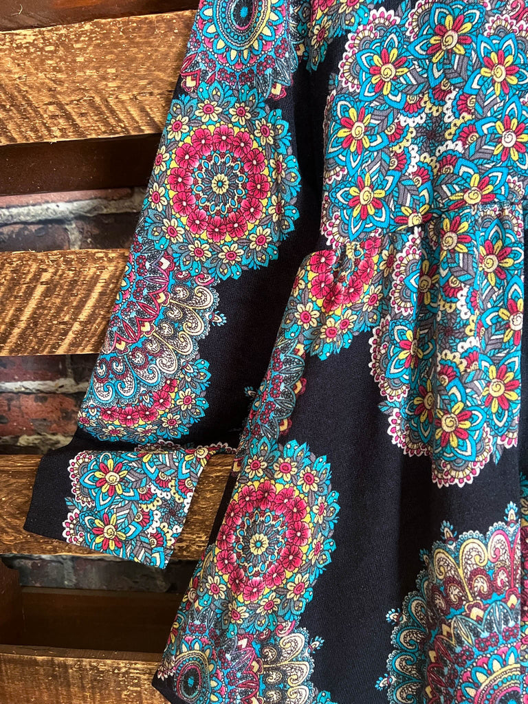 MANDALA PASSION BLACK & MULTICOLOR TOP