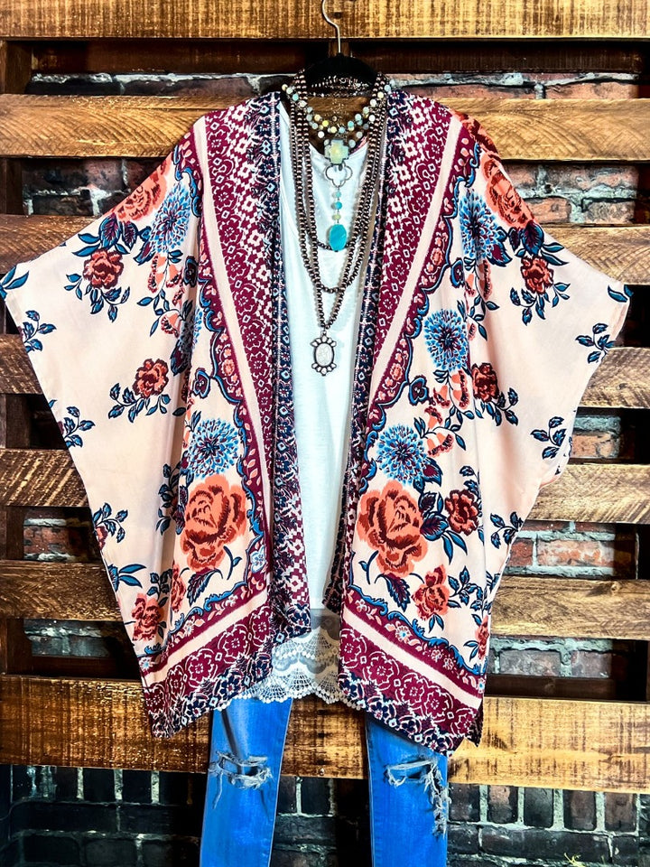 SWEET DESTINY FLORAL MULTI-COLOR OVERSIZED KIMONO------SALE