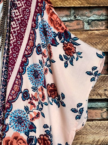 SWEET DESTINY FLORAL MULTI-COLOR OVERSIZED KIMONO------SALE