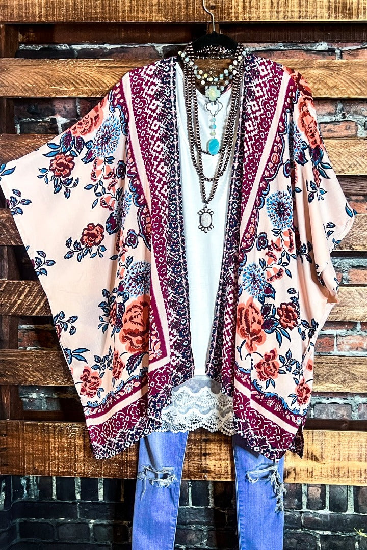SWEET DESTINY FLORAL MULTI-COLOR OVERSIZED KIMONO------SALE