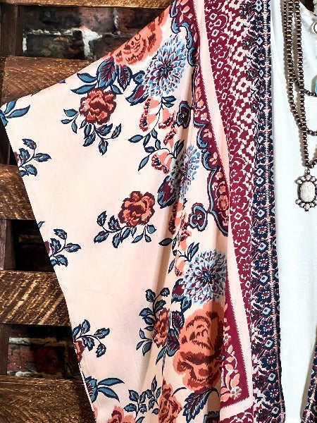 SWEET DESTINY FLORAL MULTI-COLOR OVERSIZED KIMONO------SALE
