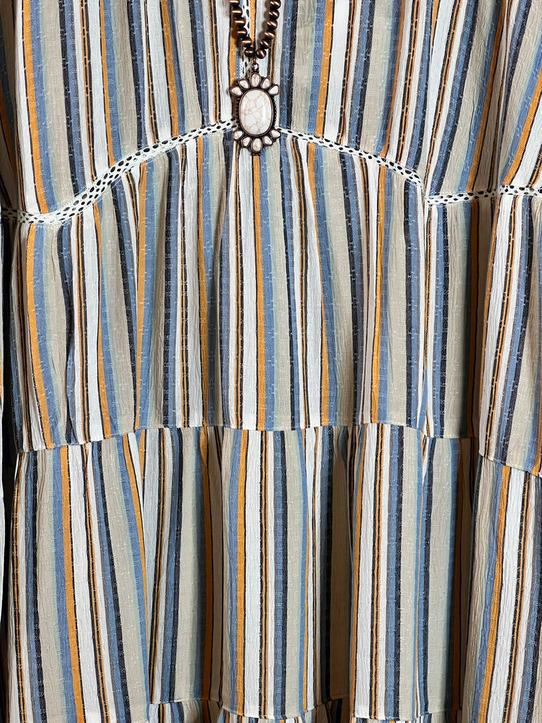 Without Worry  Striped Dress in Multi-Color