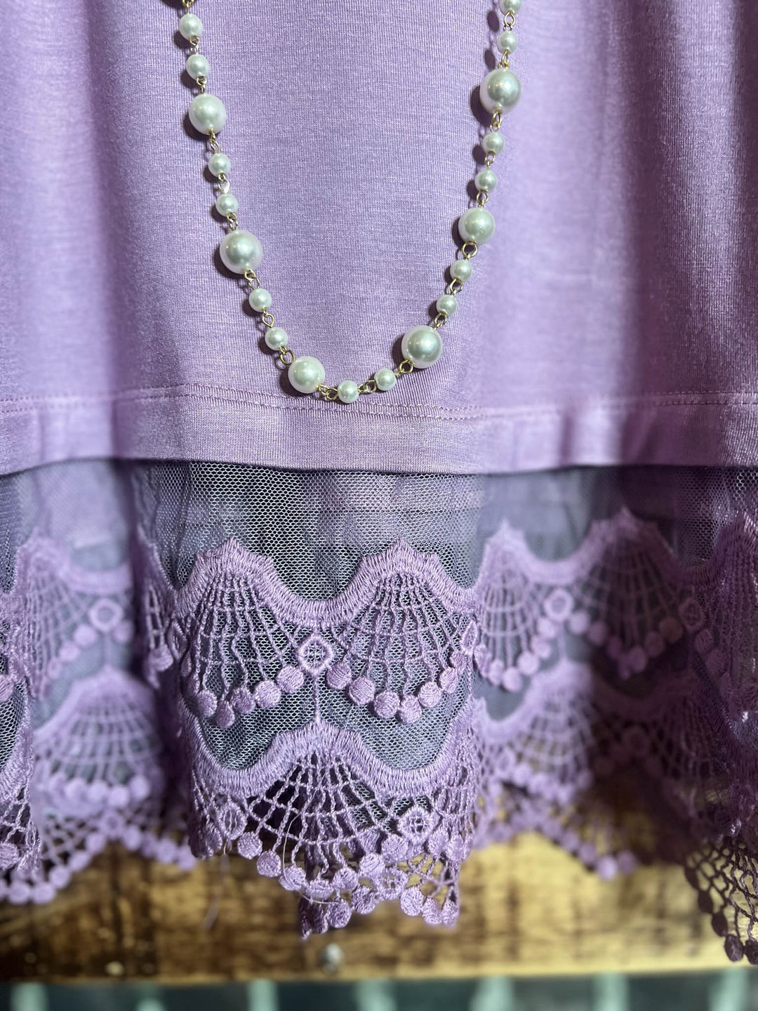 LACE SLIP DRESS EXTENDER TOP CAMI IN LAVENDER-----------SALE