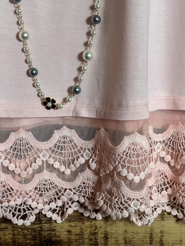 SWEETER THAN HONEY LACE SLIP DRESS EXTENDER TOP CAMI IN PEACH