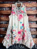 The Sweetest Days Lace Floral Vintage Dress in Beige & Multi