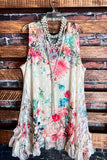 The Sweetest Days Lace Floral Vintage Dress in Beige & Multi