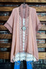MATTERS OF THE HEART LACE CARDIGAN KIMONO IN VINTAGE ROSE