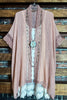 MATTERS OF THE HEART LACE CARDIGAN KIMONO IN VINTAGE ROSE