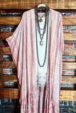 Le Bohemian Heart & Soul Oversized Maxi Kimono in Blush