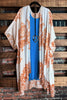 OCEAN OF LOVE PRETTY PRINT KIMONO IN IVORY & RUST