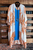 OCEAN OF LOVE PRETTY PRINT KIMONO IN IVORY & RUST