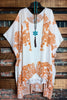 OCEAN OF LOVE PRETTY PRINT KIMONO IN IVORY & RUST