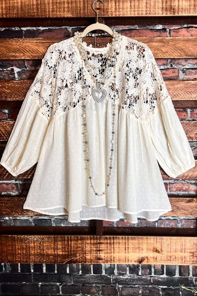 Lace Blouse in Off White --------Sale