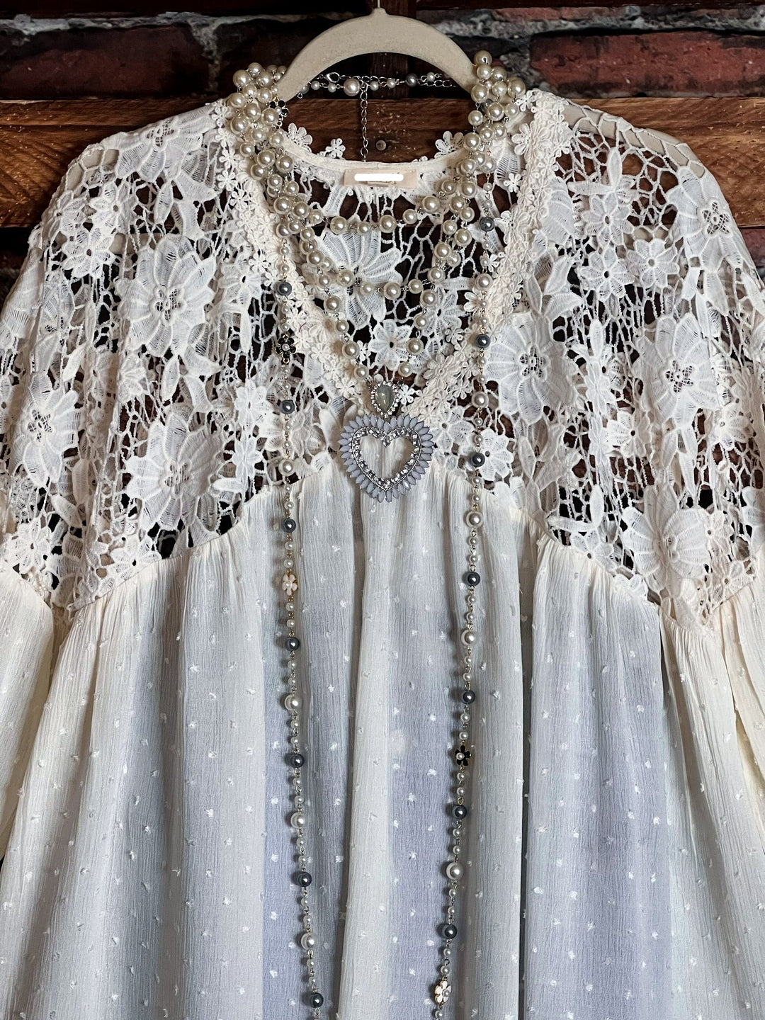 Lace Blouse in Off White --------Sale