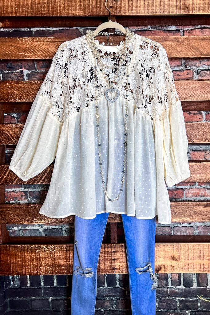 Darling Love Of Life Lace Blouse in Off White