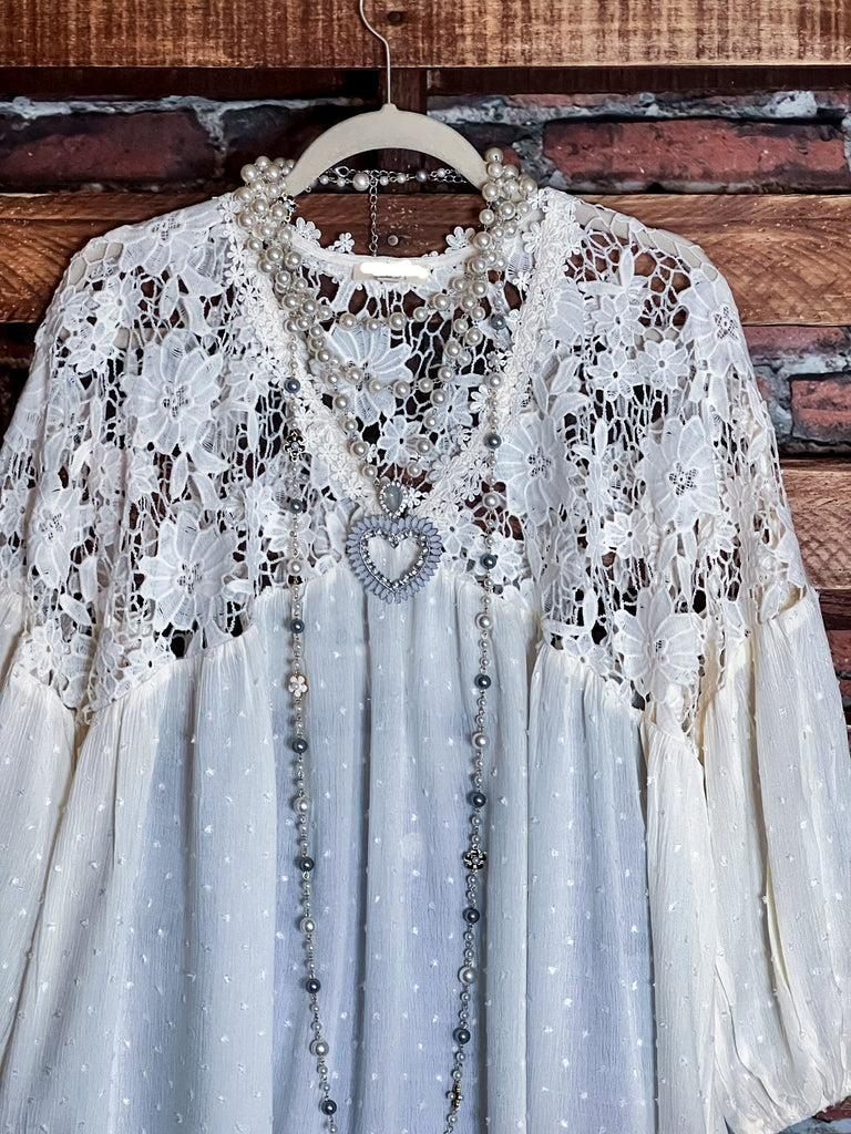 Darling Love Of Life Lace Blouse in Off White