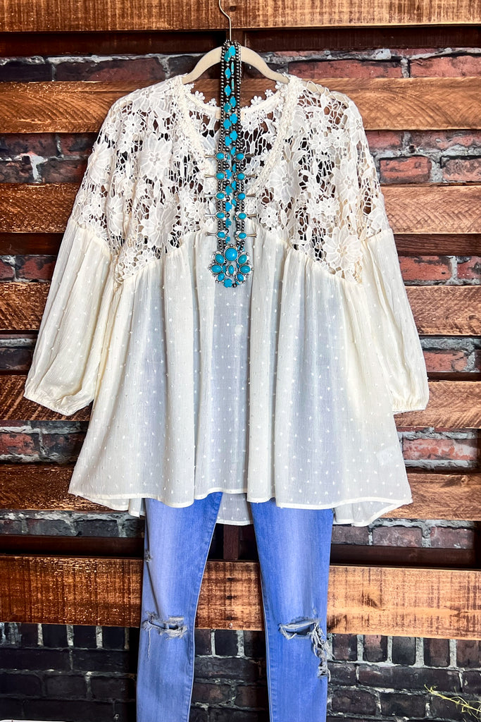 Lace Blouse in Off White --------Sale