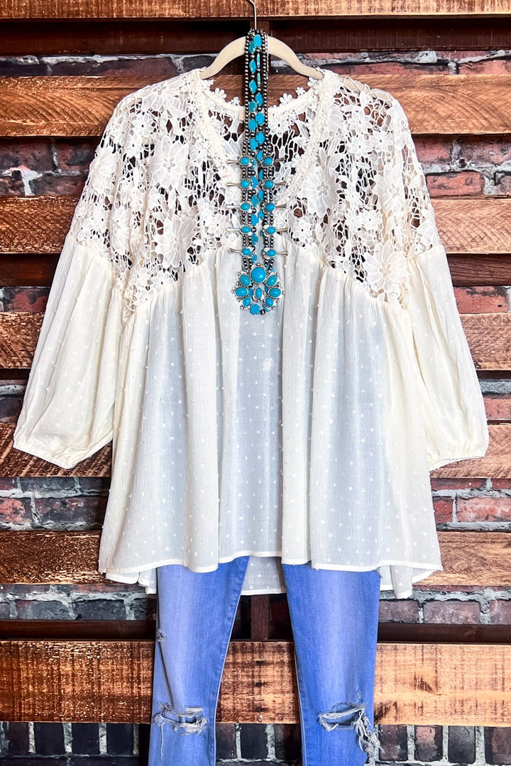 Lace Blouse in Off White --------Sale