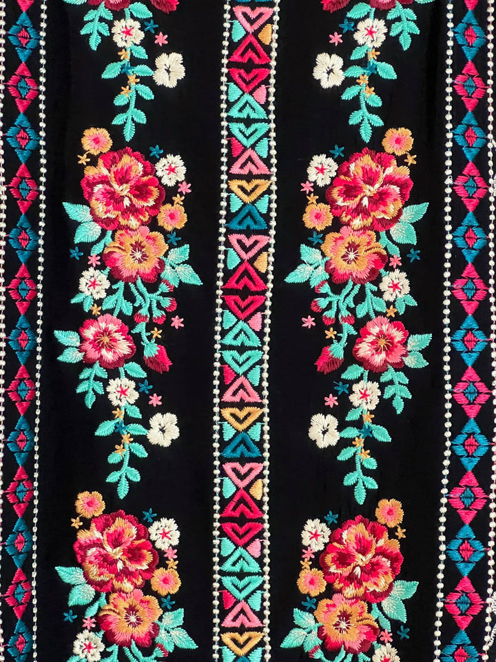 6-12 SIZE - EMBROIDERED TOP IN BLACK--------SALE