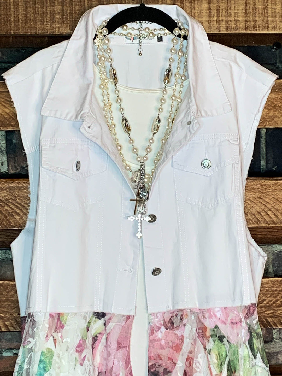 Celebration Style Lace White & Multi-Color Vest Duster