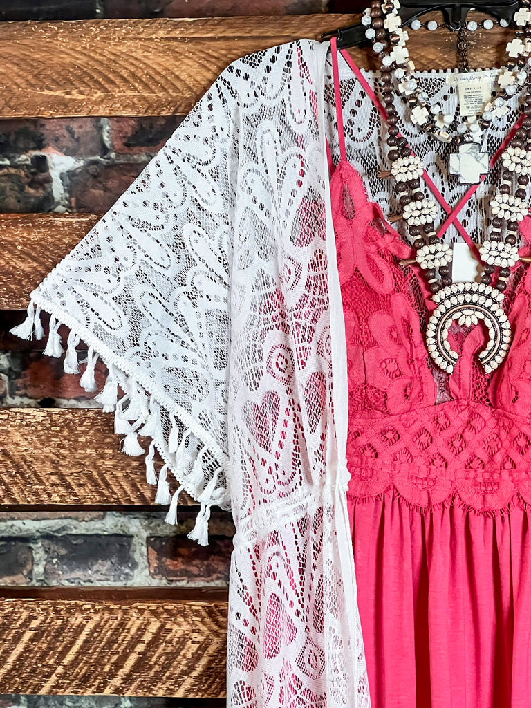 SUMMER POOL BEACH COVER UP KIMONO IN WHITE----------SALE
