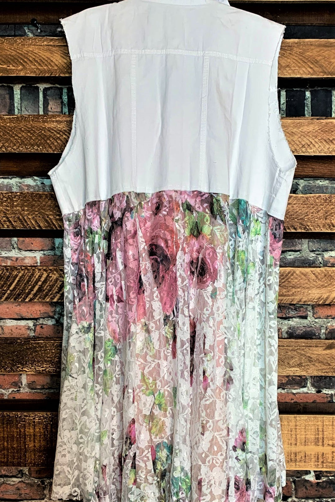 Celebration Style Lace White & Multi-Color Vest Duster