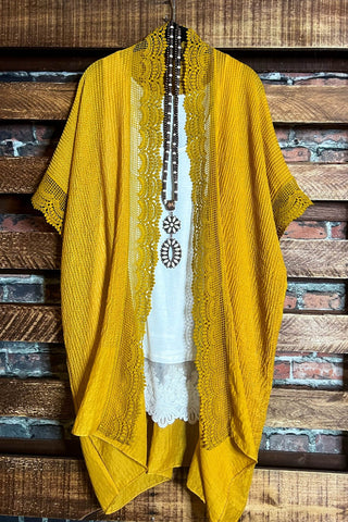 Authentic Beauty Crochet Kimono in Maroon and Multi-Color