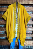 MATTERS OF THE HEART LACE CARDIGAN KIMONO IN MUSTARD