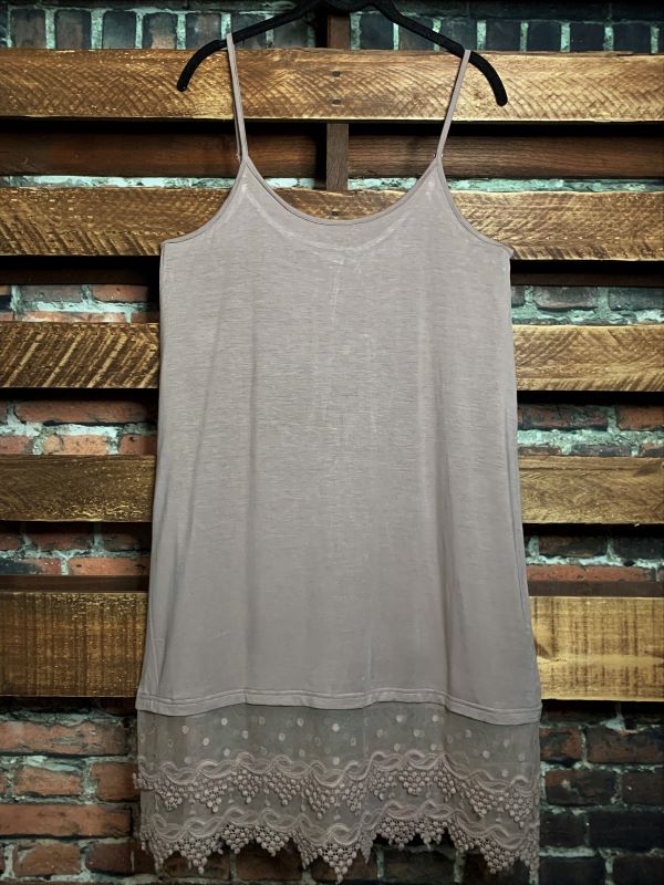 Magic In My Heart Lace Slip Dress Extender Mocha-------Sale