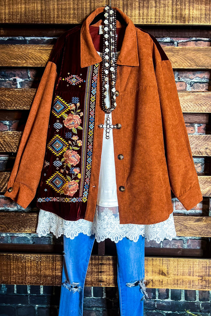 16-26  SIZE - VELVET & CORDUROY SHIRT-------SALE