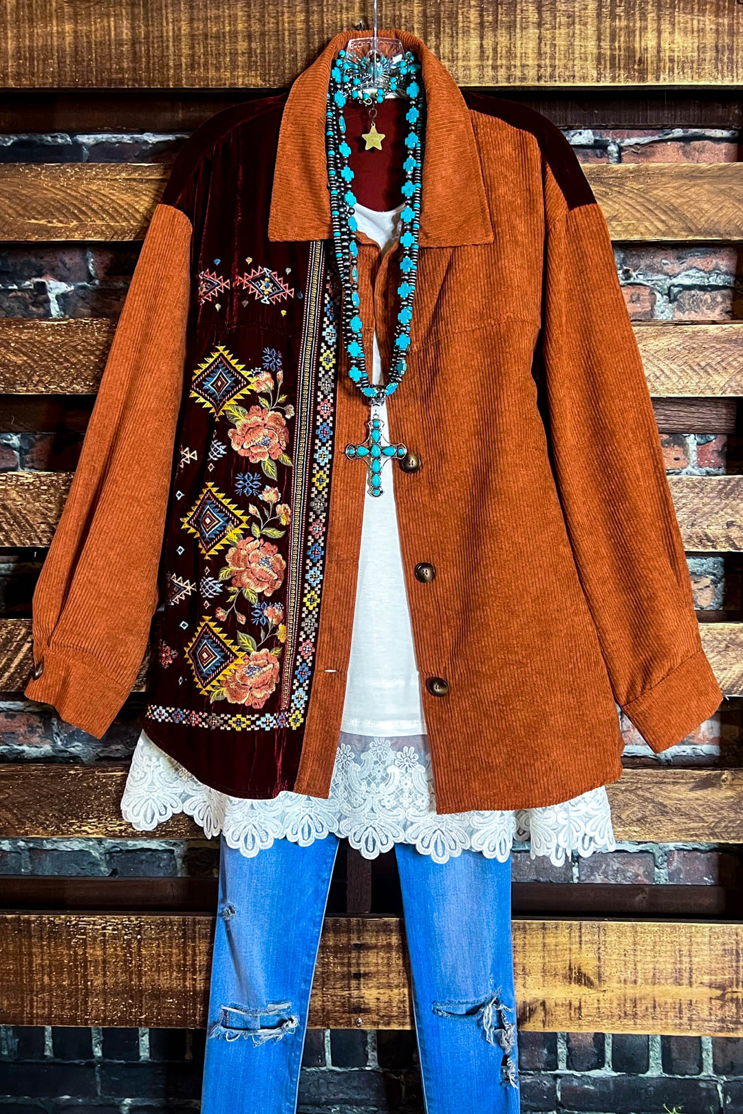 16-26  SIZE - VELVET & CORDUROY SHIRT-------SALE