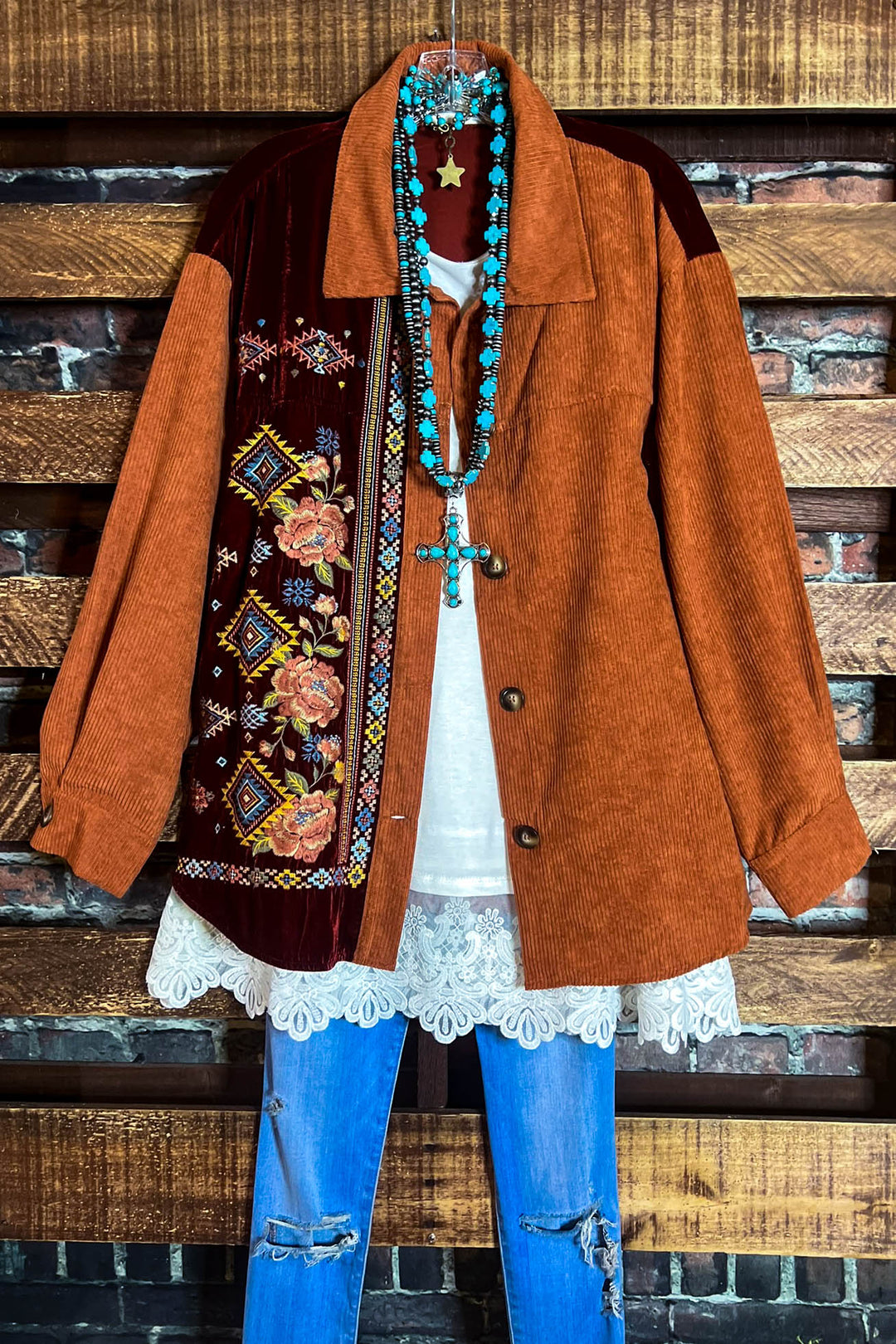 16-26  SIZE - VELVET & CORDUROY SHIRT-------SALE