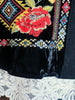 BLACK EMBROIDERED VELVET & CORDUROY SHIRT-------SALE