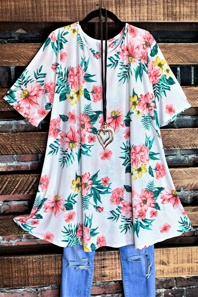 FLORAL TUNIC IN MULTI-COLOR-----------SALE