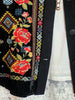 BLACK EMBROIDERED VELVET & CORDUROY SHIRT-------SALE