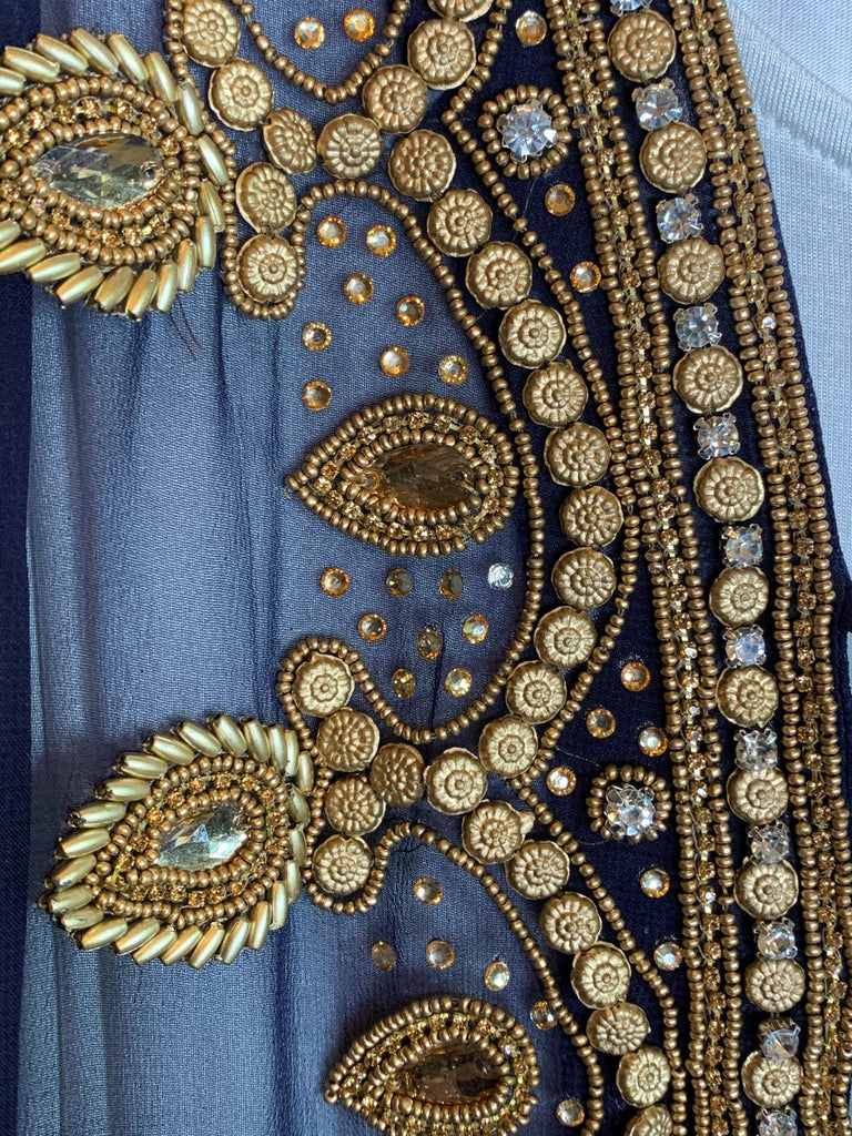 GLAMOUR NIGHTS NAVY EMBELLISHED & PERFECTLY TIMELESS KIMONO