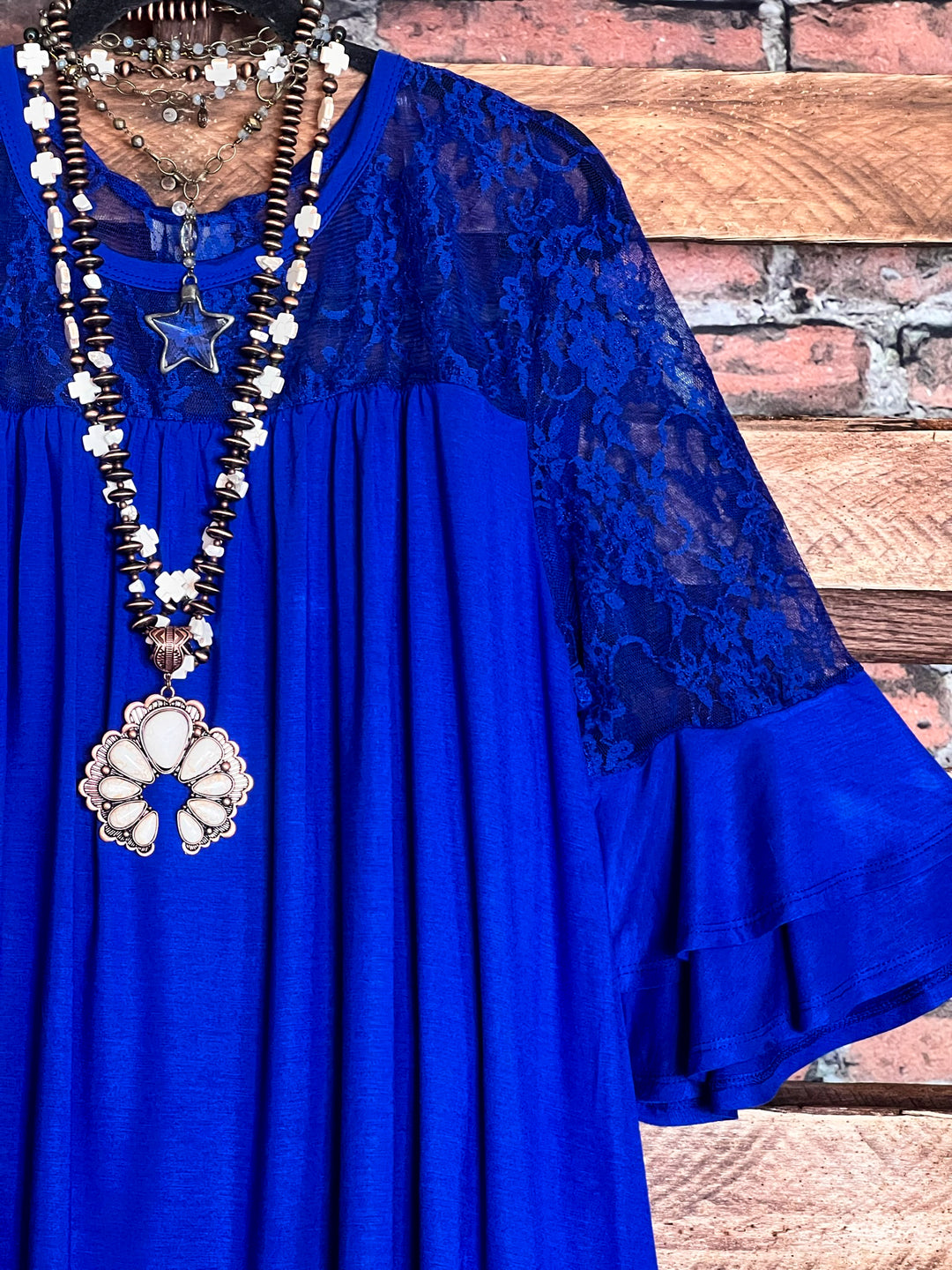 Delight My Heart Royal Blue Lace Tunic