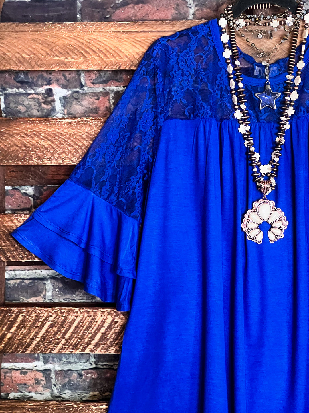 Delight My Heart Royal Blue Lace Tunic