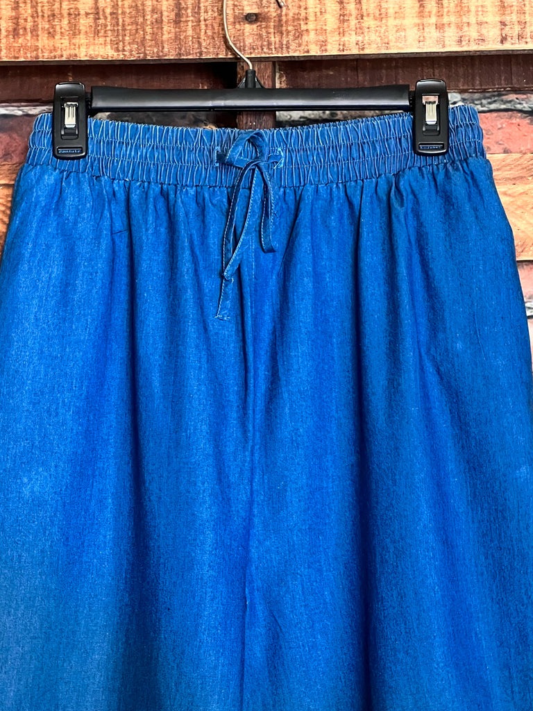 GO MY OWN WAY DENIM COMFY LOOSE FIT WIDE PANTS