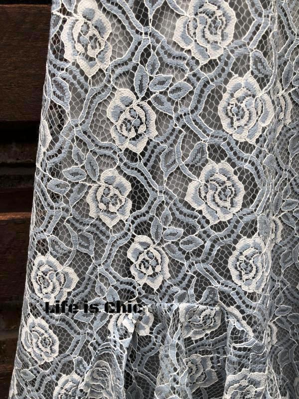 BEAUTIFUL MUSE LACE SLEEVELESS DRESS IN GRAY