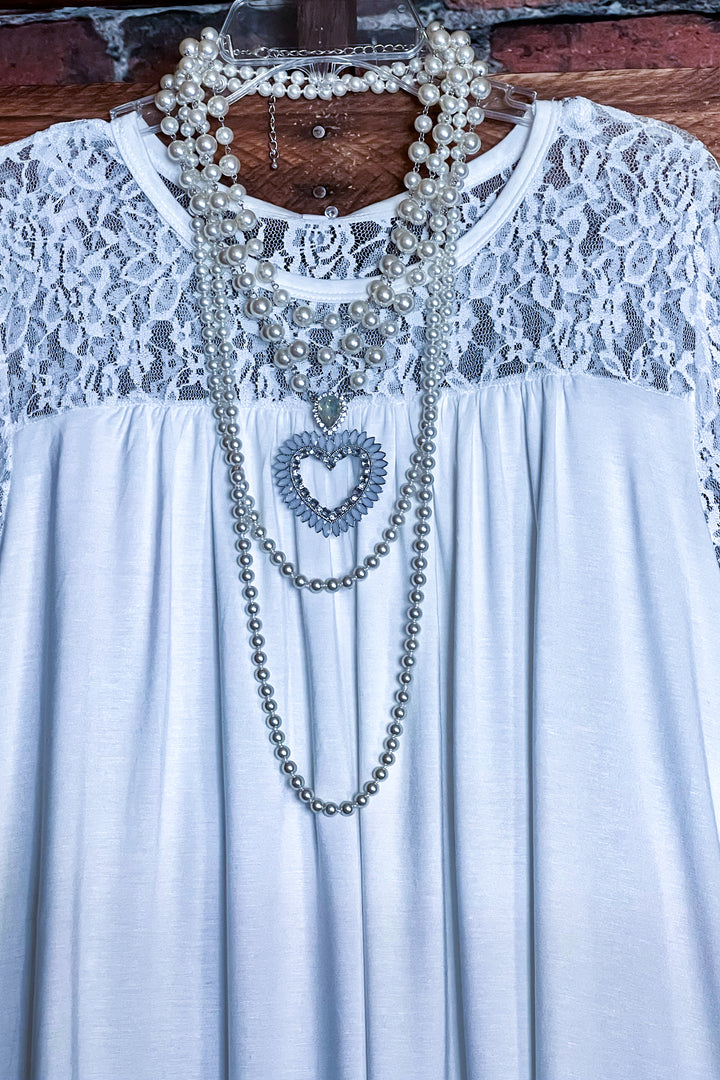 UNFORGETTABLE BEAUTY WHITE LACE TUNIC