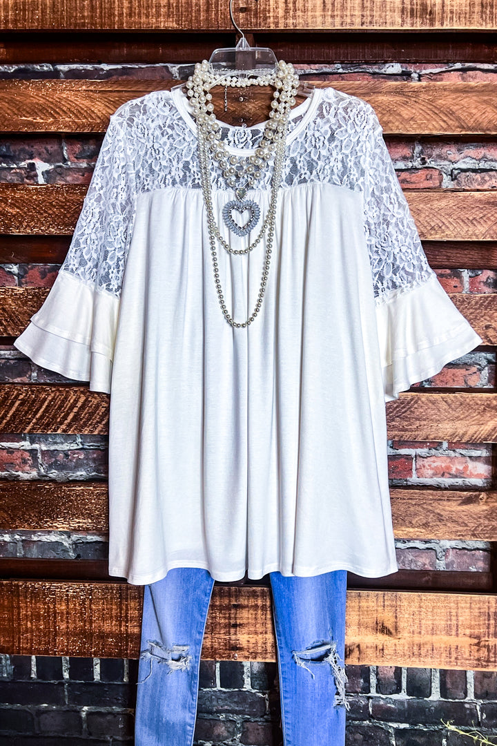 UNFORGETTABLE BEAUTY WHITE LACE TUNIC
